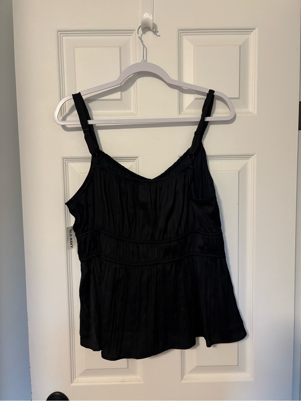 Old Navy Black/ Navy Pleated Camisole Tank
